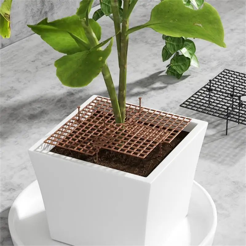 Plant Pot Soil Guard With Nails Plant Pot Grid Flower Pot Cover Baby Safety Mouse Plant Protector Repel Cats Garden Household