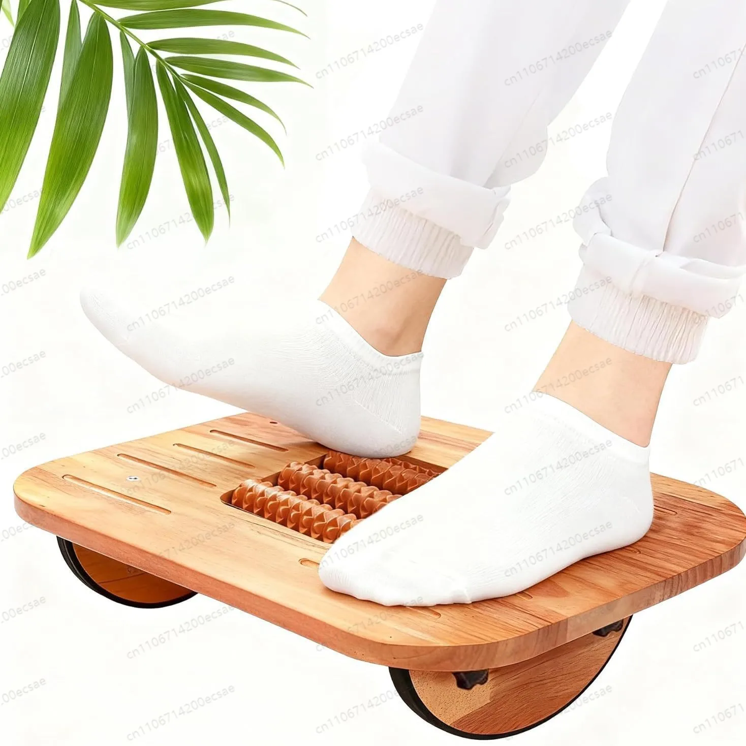 Wooden office pedal stool Adjustable under-table foot rest Solid wood pedal stool