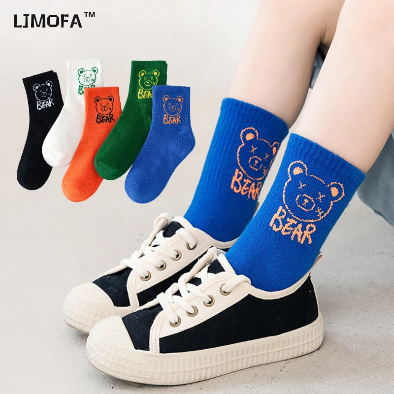 

5Pairs Cartoon Kids Socks Casual Baby Girls Boys Cotton Spring Autumn Toddler Knitted Children Socks For 1-12Years носки детские