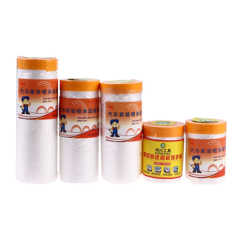 แบบพกพาพับ Overspray ป้องกันแผ่น Masking ฝาปิดฟิล์มฟิล์มพลาสติก Barrier Paint Block
