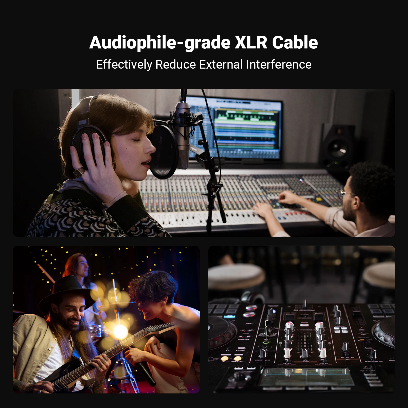 Kabel XLR Fosi Audio 0.3M/1.2M Męski na Żeński, 2 sztuki, kabel symetryczny Cannon do wzmacniaczy ZA3 ZD3 ZP3, DAC, przedwzmacniaczy, mikrofonów — zdjęcie produktu 5
