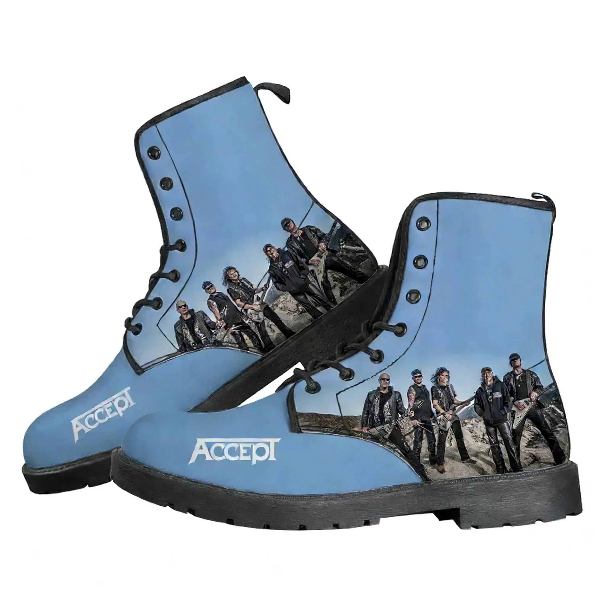 

Accept Band Made Boots Mens Womens Teenager Shoes Casual Boot Outdoor Light High Quality Couple Print Demand Custom Made Shoe