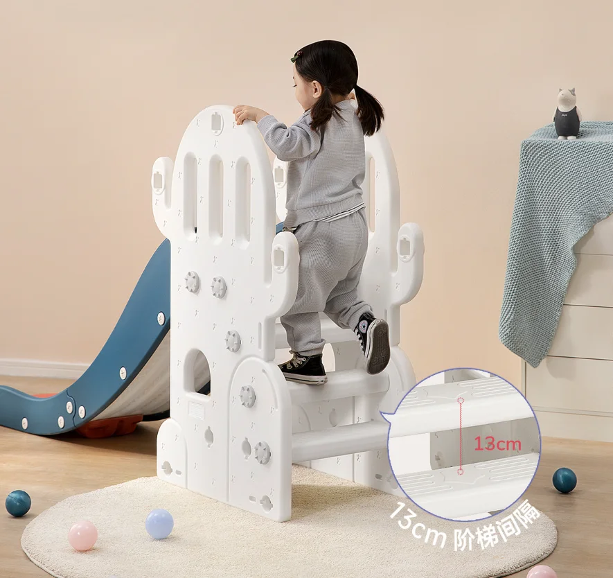 Portable Plastic Children's Slide for Indoor and Outdoor Assorted with Baby Playpen and Basketball Stands Baby Mat