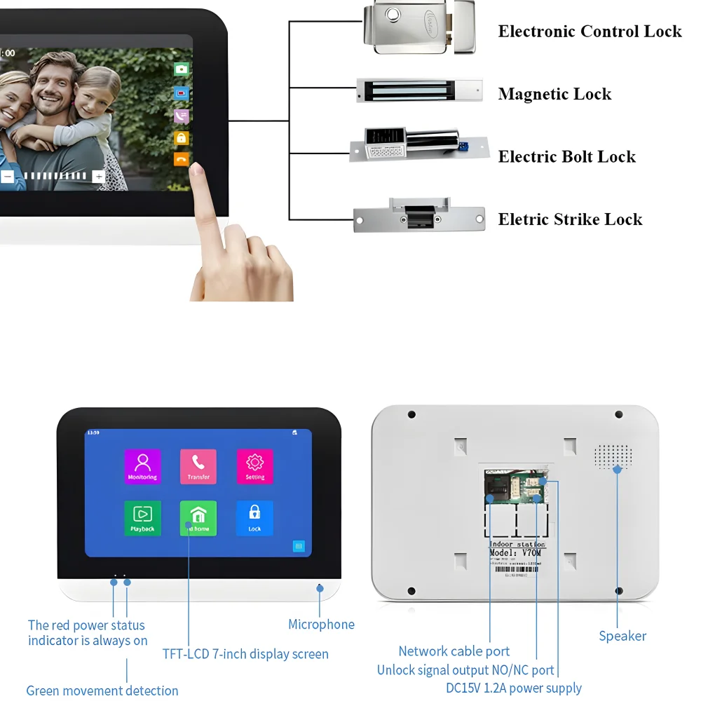 Imagem -05 - Tuya Smart Video Door Phone Sistema de Intercomunicação ip Cartão Rfid Monitor 1080p Wifi Câmera ao ar Livre Teclado Senha para Villa 7