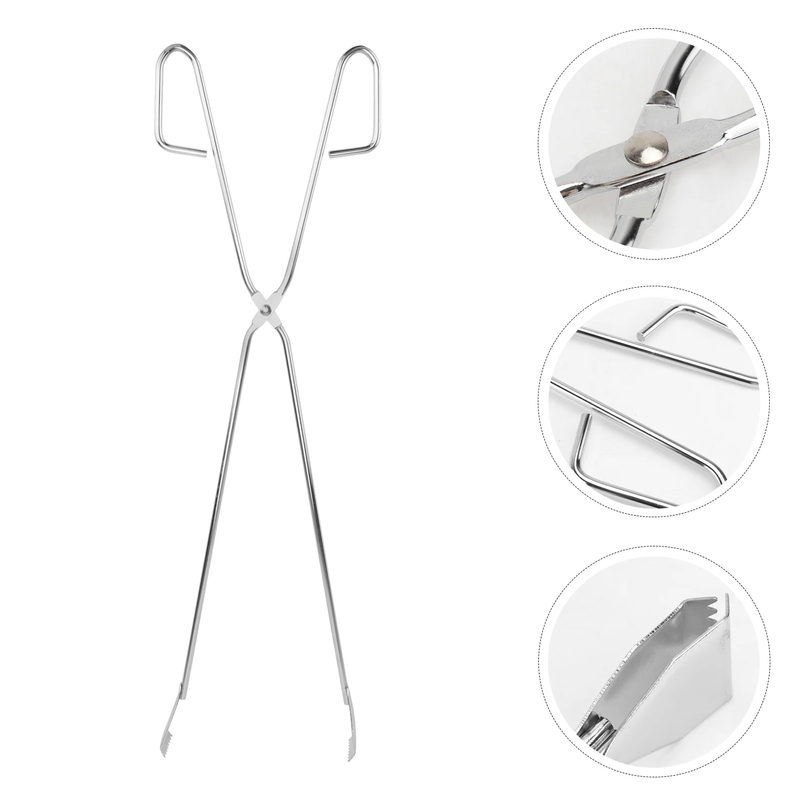 Scissor Tongs Stainless Steel for Grilling Garbage Clip Clamp Pick up Tool Rubbish Bin