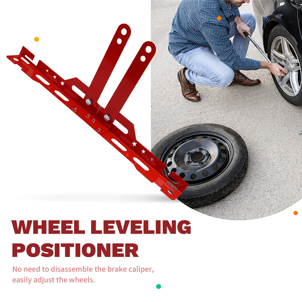 A002 Car Wheel Alignment Tool Plates Adjustable Automotive Wheel Leveling Aligner Wheel Balancing Tool Red