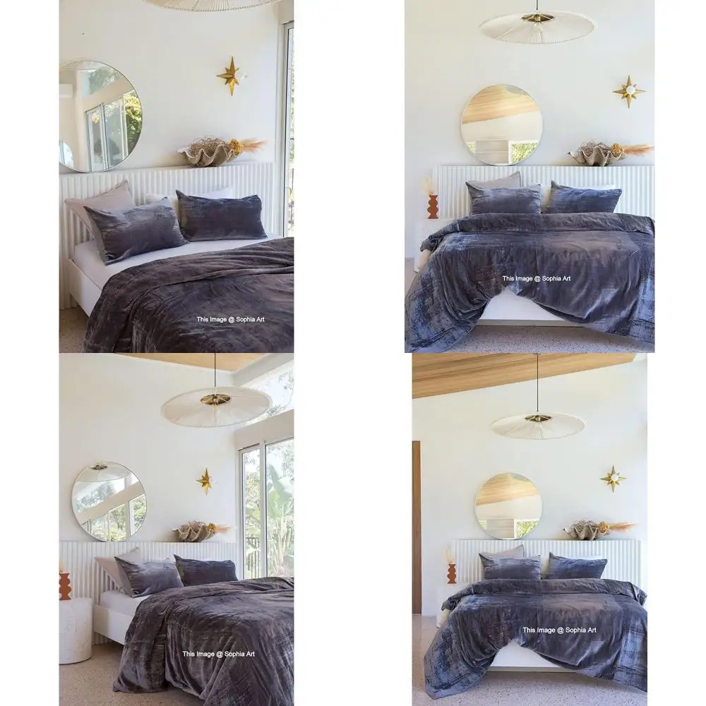 الفاخرة رايون المخملية بوهو حاف مجموعة غطاء الصلبة المتضخم الملك الحجم الفراش المعزي غطاء رمادي 120x120 #1