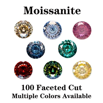 Moissanite stone 100 Faceted Russia Nest Cut Round Shape Multiple Colors Available DIY Charms Jewelry Material Certificate