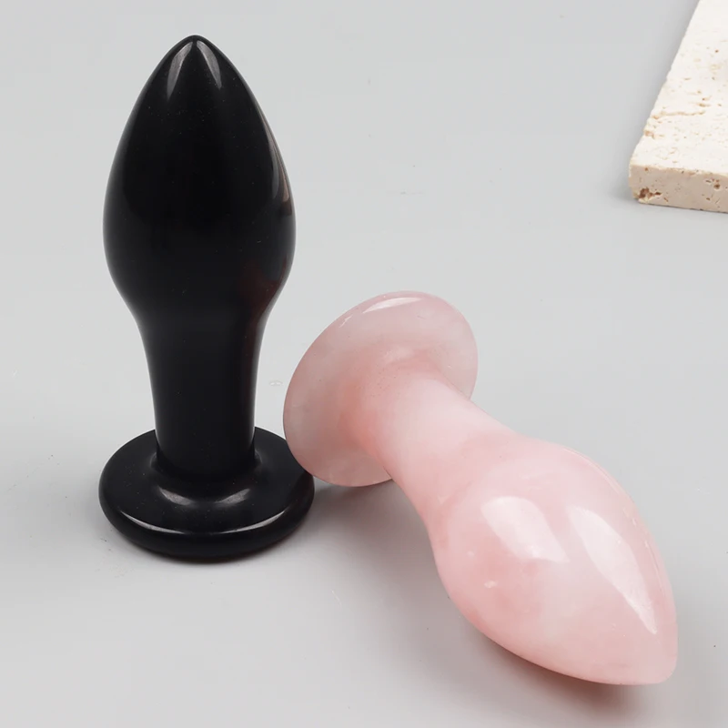 crystal carvings butt plug custom Yoni Wand quartz crystal black obsidian Anal plug