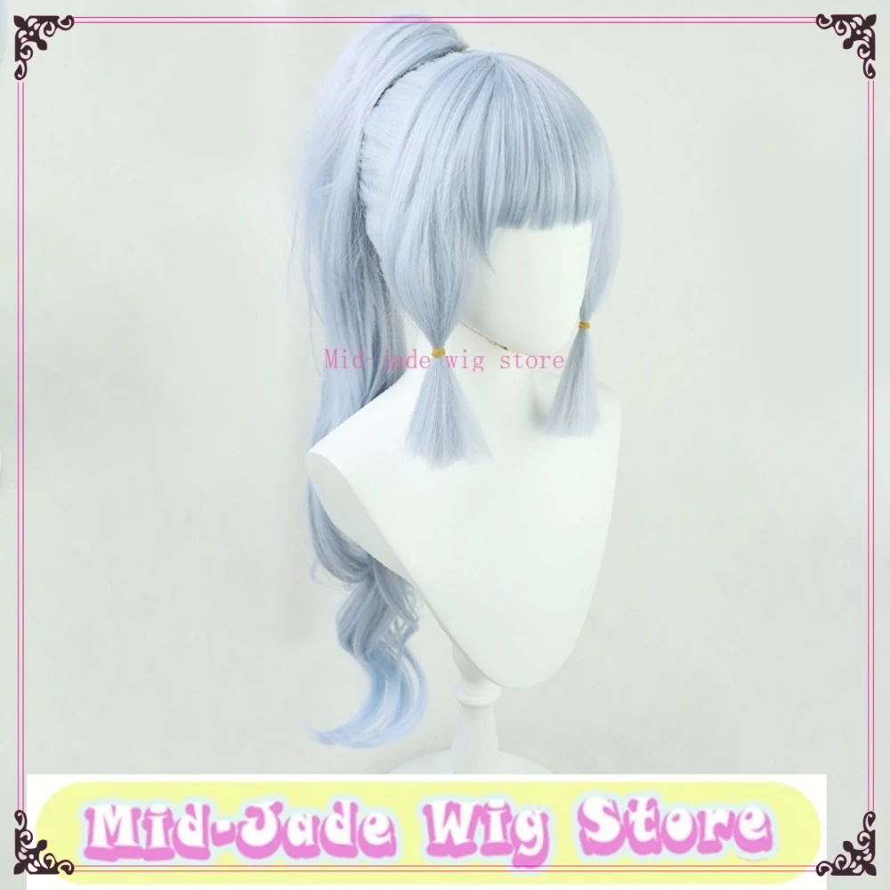 

Root God Impact God Ayaka Sato Cosplay Wig Ponytail Heat-resistant Synthetic Halloween Performance Party Costume Props