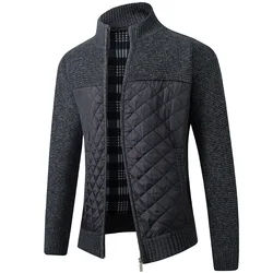 Fashionable Men's Knitted Sweater, Men's New Trend Outerwear with Added Velvet and Thick Top Men's Casual Loose Jacket Cardig