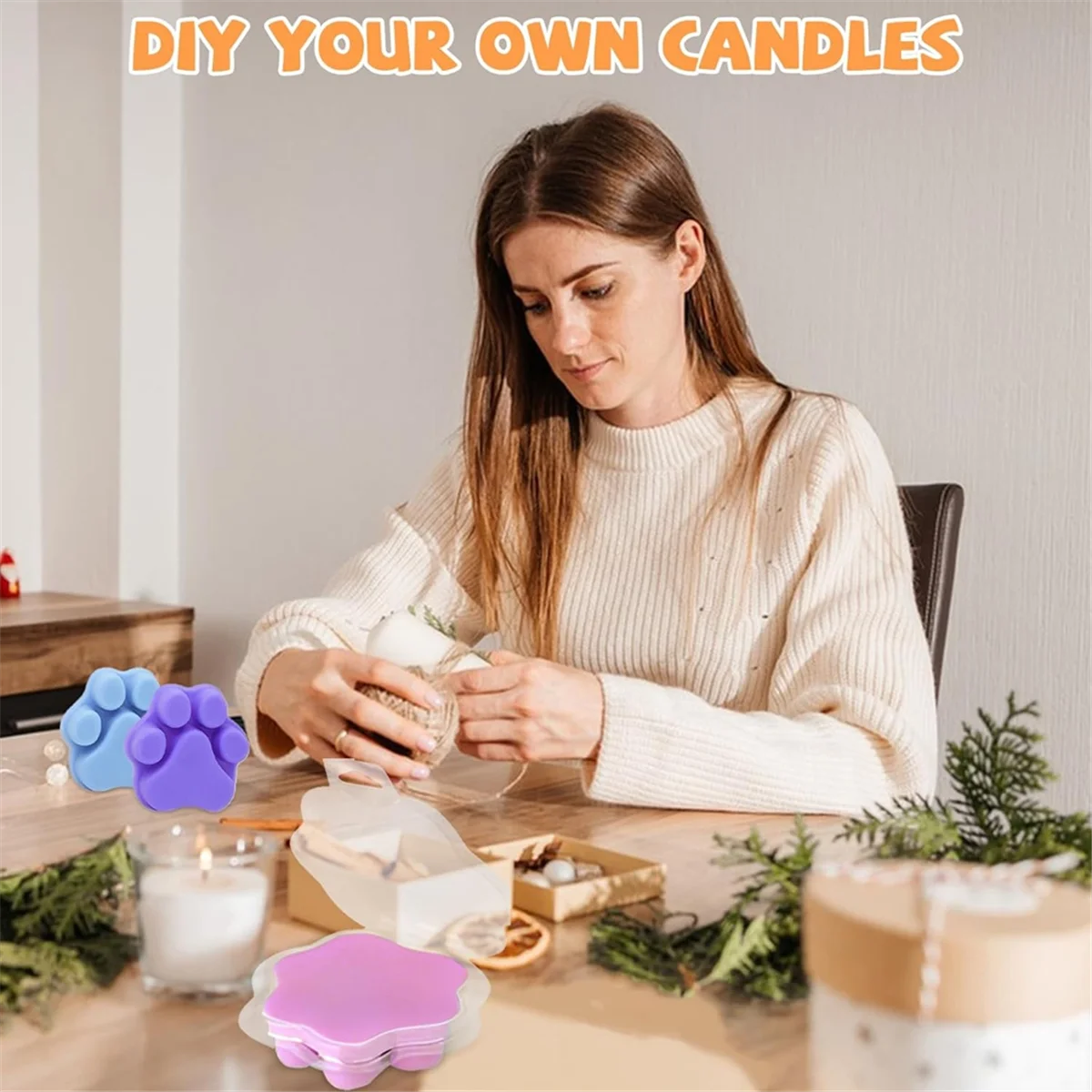 

AA98 100 PCS Wax Melt Molds Cat'S Claw Shaped Wax Melt Clamshells Clear Empty Cube Tray Molds for Wickless Tarts Candles