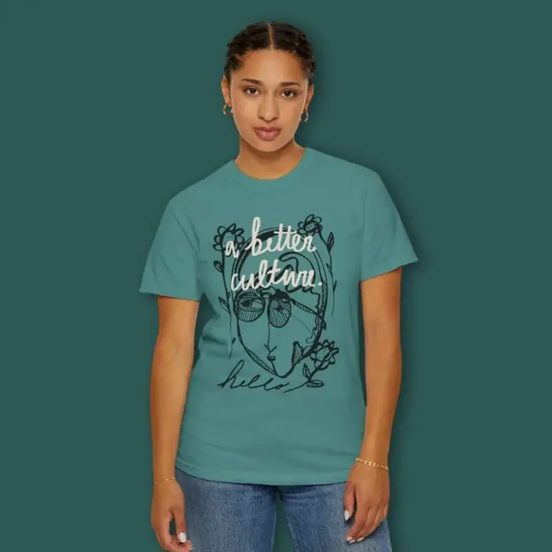 A Better Culture Portrait T Shirt for Artist Bestfriend Coworker Friend Brother Sister Abstract Line Art Print Oversized