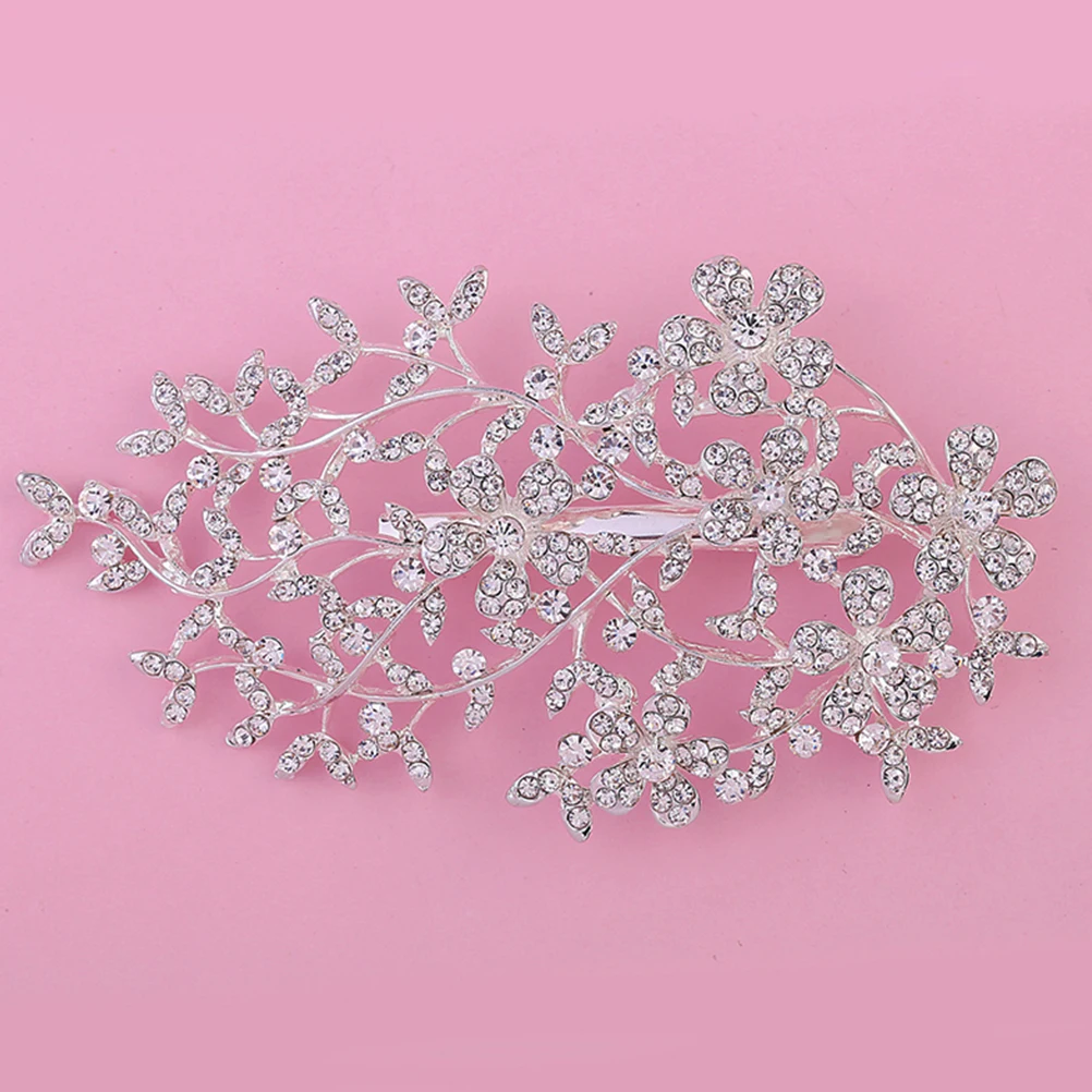 

Rhinestone Wedding Hairband Bridal Headwear Rose Flower Comb Elegant Accessories for Brides Proms Parties Ceremonies