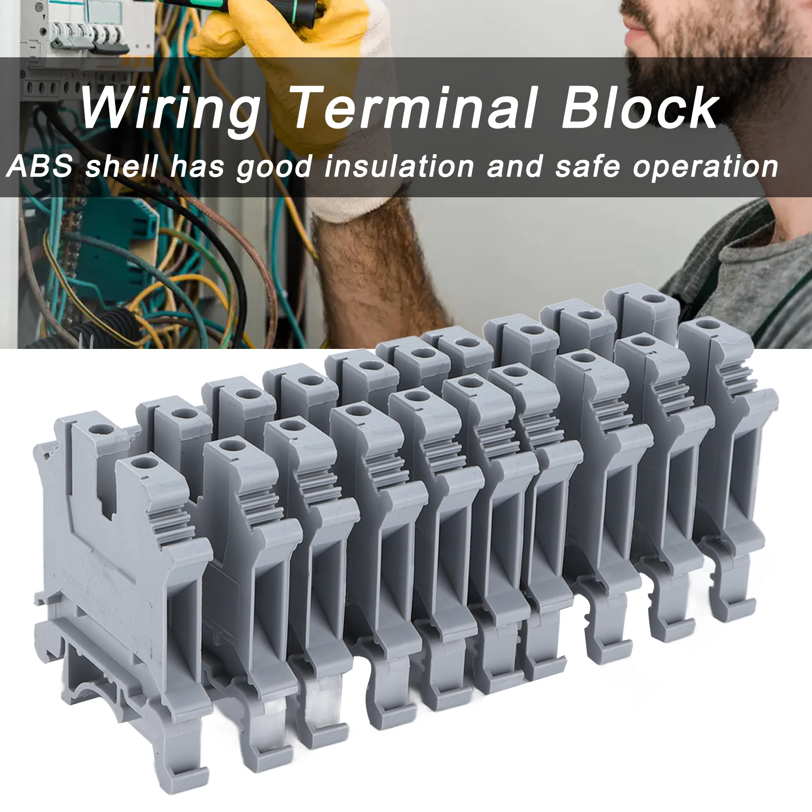 

Screw Type Terminal Block Screw Type Terminal Block DIN Rail Mount Copper Combination Terminals 800V 41A UK‑5N