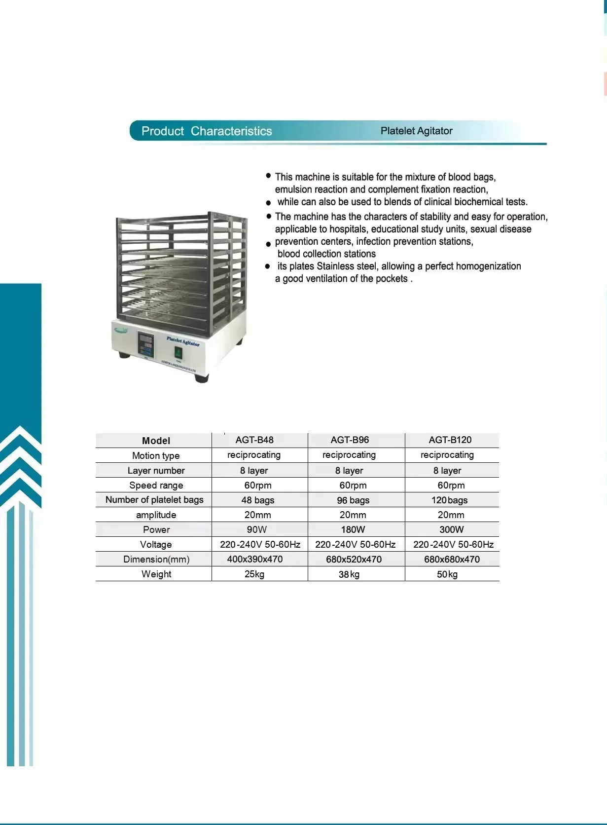 Hot-selling platelet agitator platelet incubator with agitator 96 bags 48bags bank platelet agitator