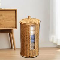 Toilet Roll Storage Holder with Lid Space Saving Lightweight Multipurpose 17.5x38cm