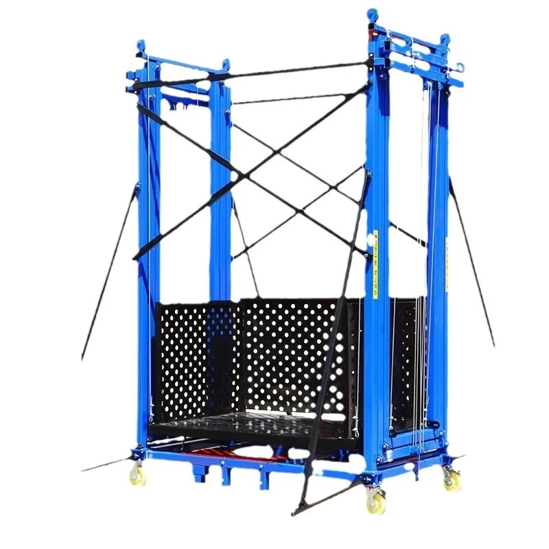 Opvouwbare heftafel met laag profiel, 500 kg laadvermogen, compact ontwerp, werkplaats, magazijnapparatuur met veiligheidsrail