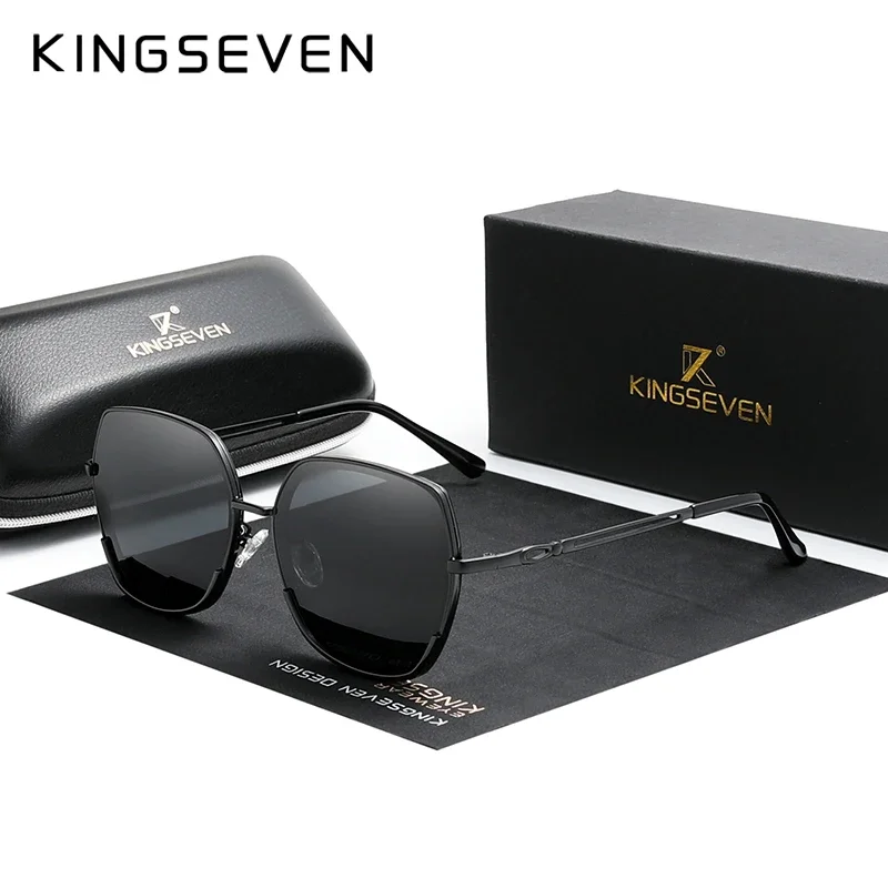 Ship From Spain KINGSEVEN Women's Sunglasses Polarized Gradient Lens Ladies Butterfly Design Stainless Steel Sun glasses