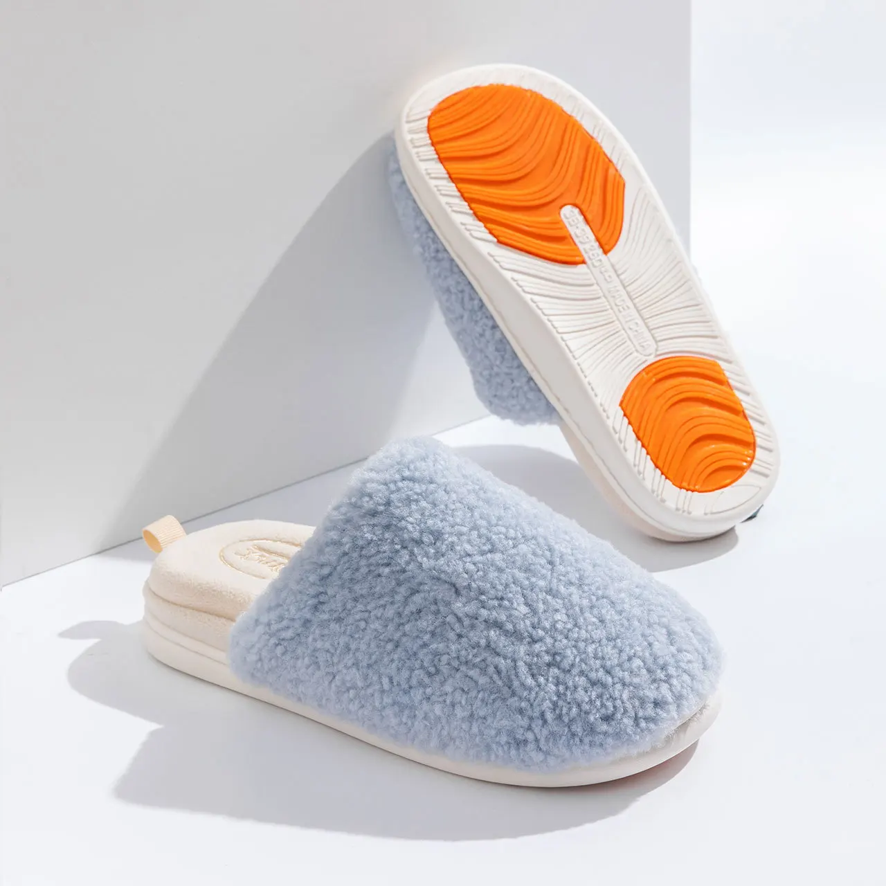 Couples' Cotton Slippers Autumn/Winter Thick-Soled Warmth Non-Slip Comfortable Fleece-Lined Insulated Slippers