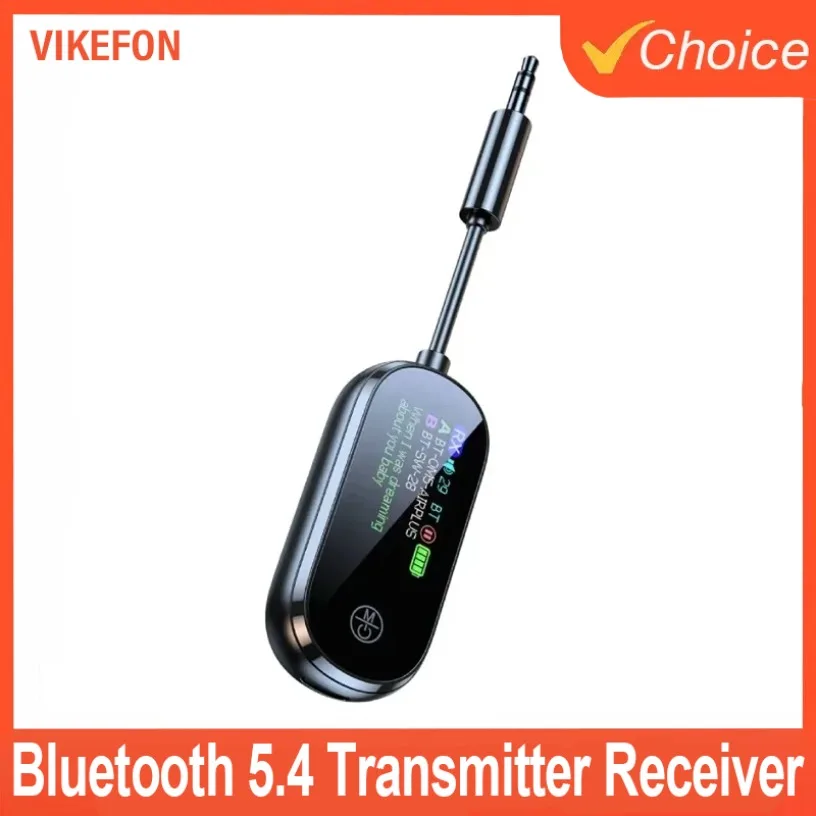 2-in-1 Bluetooth 5.4 zenderontvanger 3,5 mm AUX vliegtuig audio stereo draadloze adapter microfoon voor tv pc hoofdtelefoon autovliegtuigen