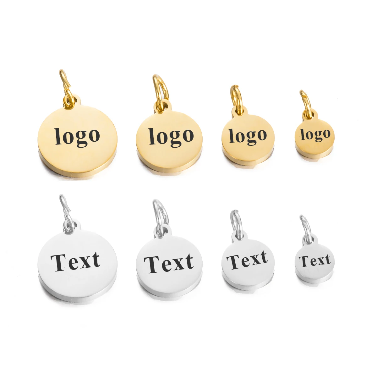 20pcs 6-12mm Mirror Round Stainless Steel Circle Custom Charms Personalized Tag For DIY Making Jewelry Necklace Lettering