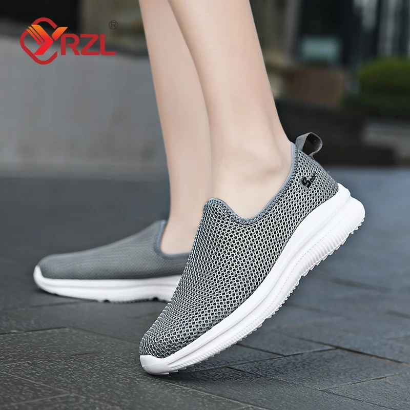 YRZL Męskie buty z siatką Oddychające buty unisex na co dzień Odkryty antypoślizgowe mokasyny z siateczki Walking Lekkie modne męskie buty do tenisa