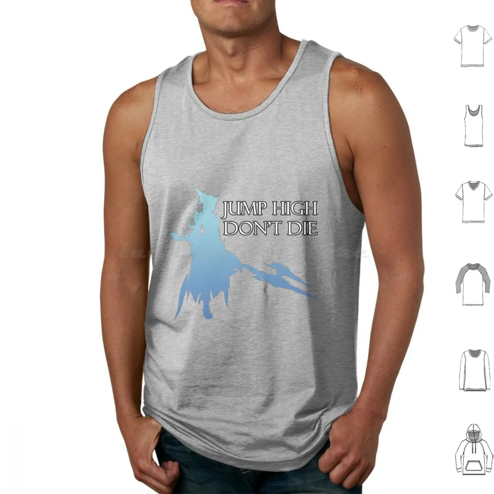 Ffxiv Dragoon Silhouette-Jump High Don't Die Tank Tops Vest Sleeveless Ffxiv Ff14 Final Fantasy 14 Final Fantasy Xiv Dragoon