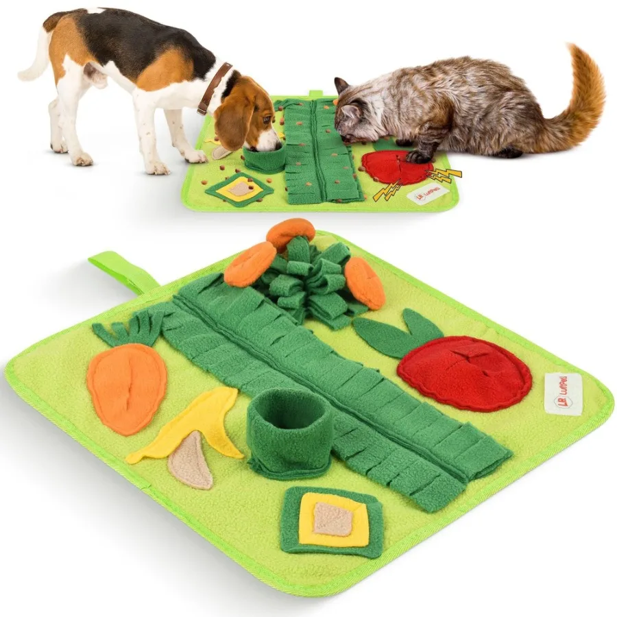 

Snuffle Mat for Small Dogs Cats 15x15 inch Soft Foraging Mat for Rabbits Washable Anti Slip Perfect for Bunnies Gea Pigs Hamste