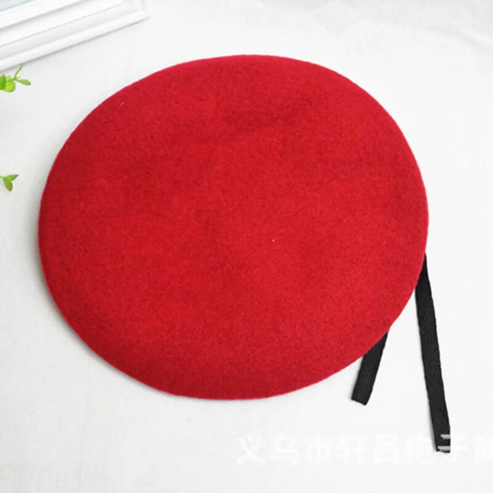 

Fashion Unisex Uniform Cap Women Men Wool Bere French Style Soldier Hat