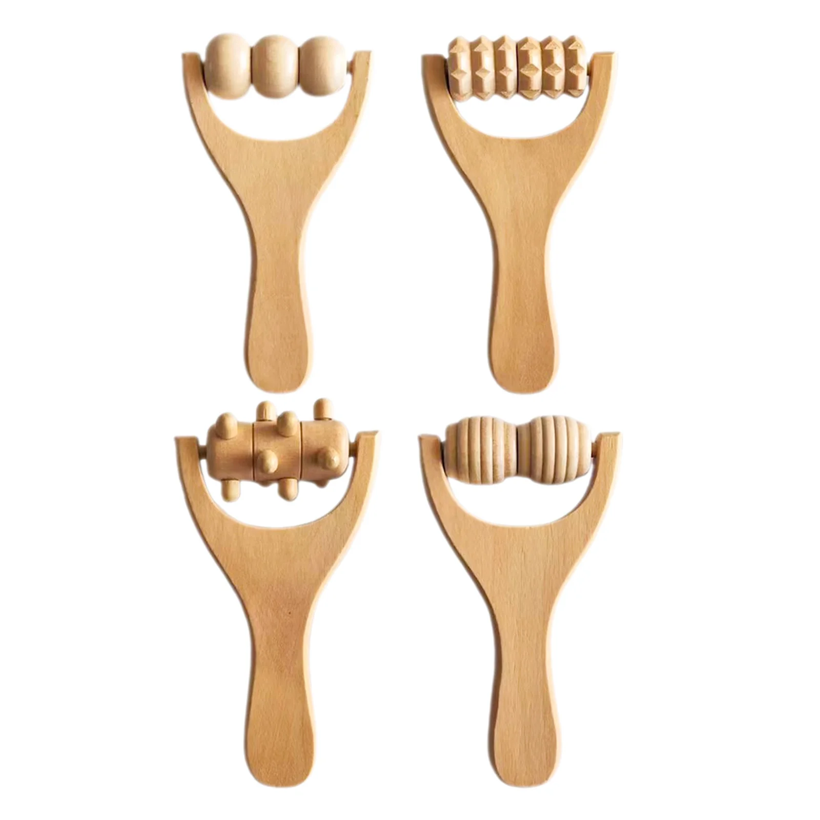 

4 шт., деревянные массажные инструменты, натуральный материал, портативный для ежедневного использования, ног, рук, ног, спина, облегчение боли в мышцах, деревянный массажер