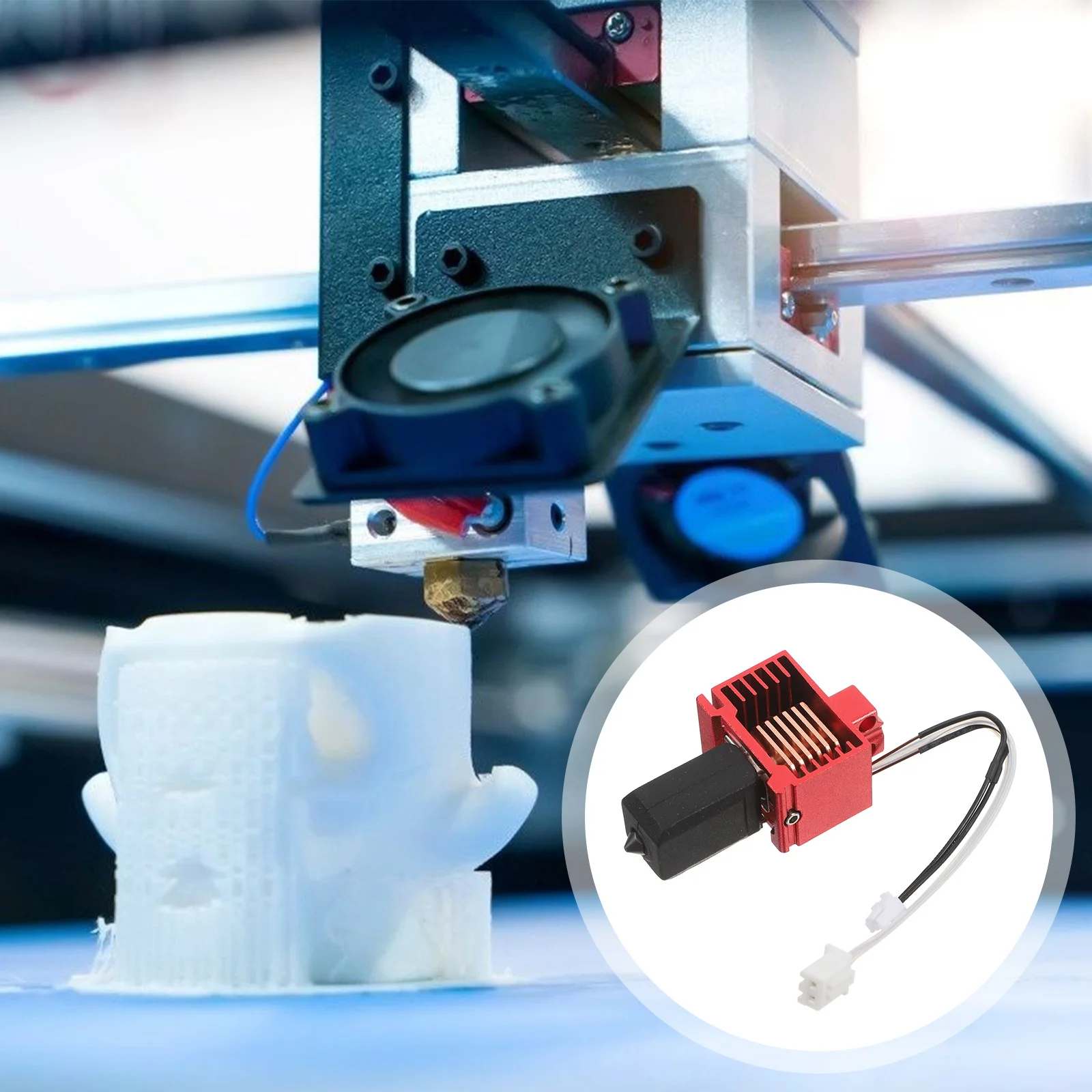 

1Set 3D Printer Hotend Metal Construction Hardened Steel Nozzle Kit Printer Replacement Part Extruder Assembly High