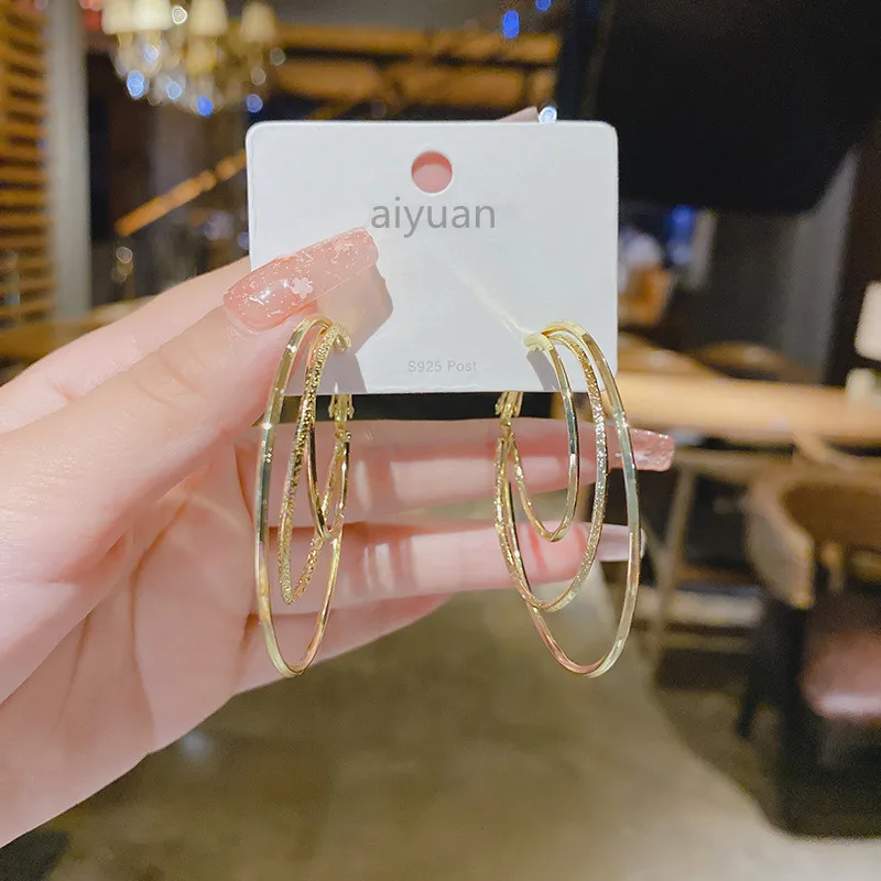 2022 New Trendy Simple Multiple Hoop Earrings For Woman Girls Geometric Irregular Fashion Earrings Party Jewelry