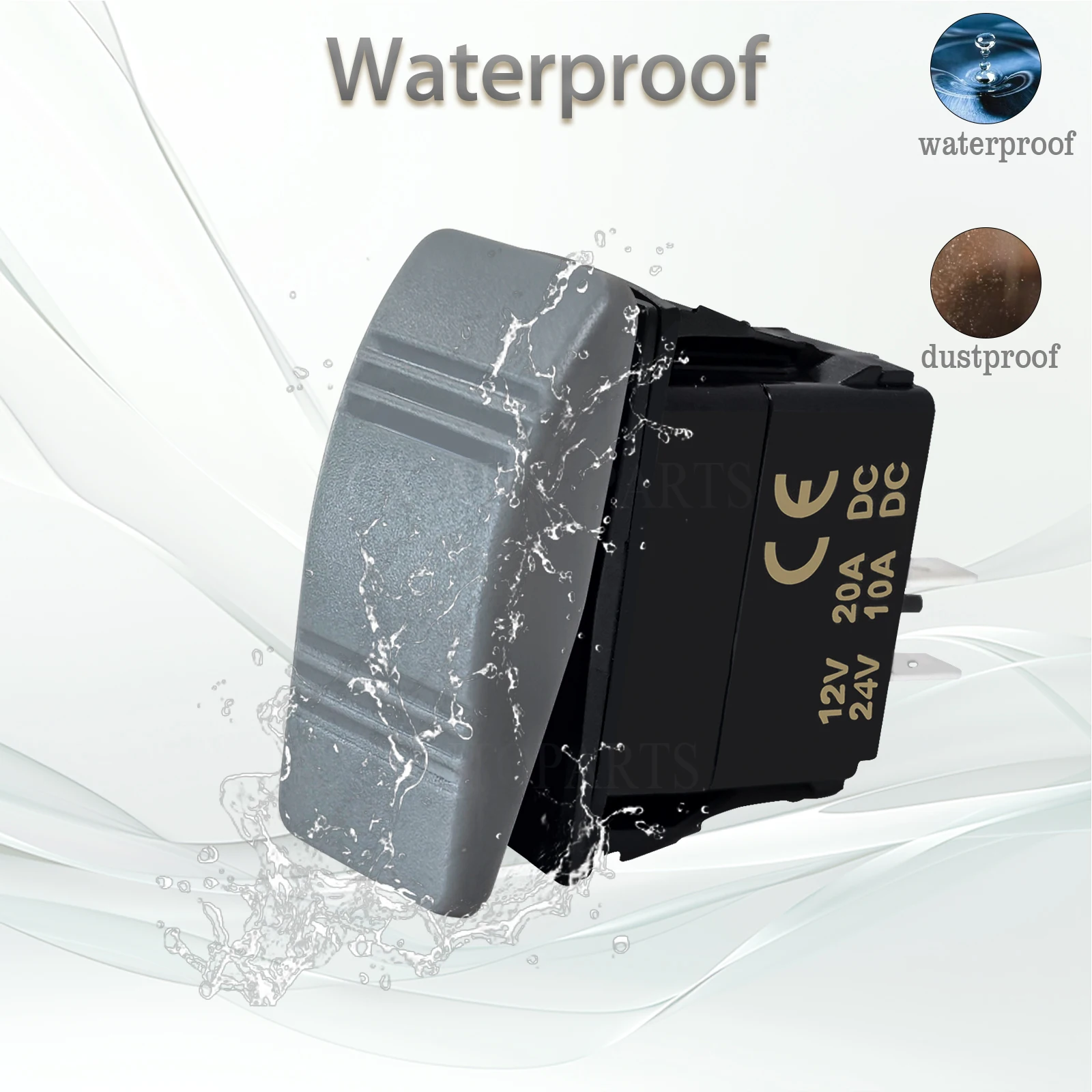 12 فولت 20A تبديل التبديل DPDT 6 دبوس تشغيل/إيقاف/تشغيل زر رمادي الثقيلة لحظة البحرية الروك التبديل ل 4x4 قارب RZR RV دراجة نارية #5