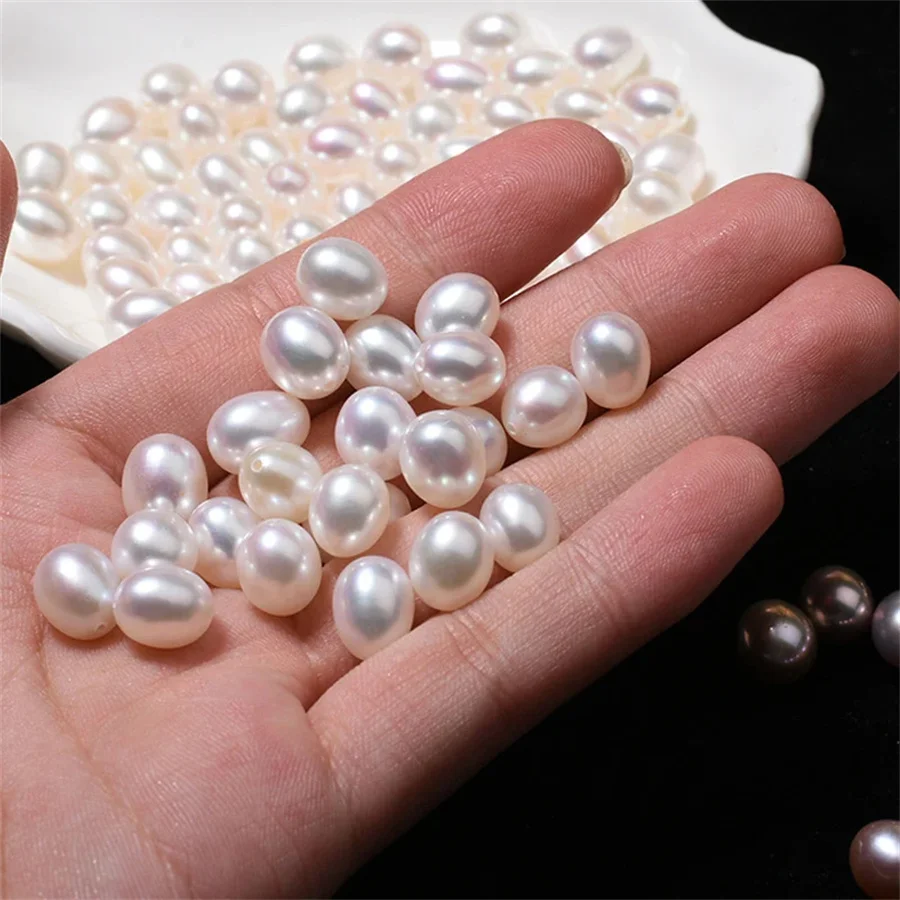 

Loose Freshwater Pearls Jewelry 7x11mm 3A Rice Peals No Hole Tear drop Pearl Beads forr Earring