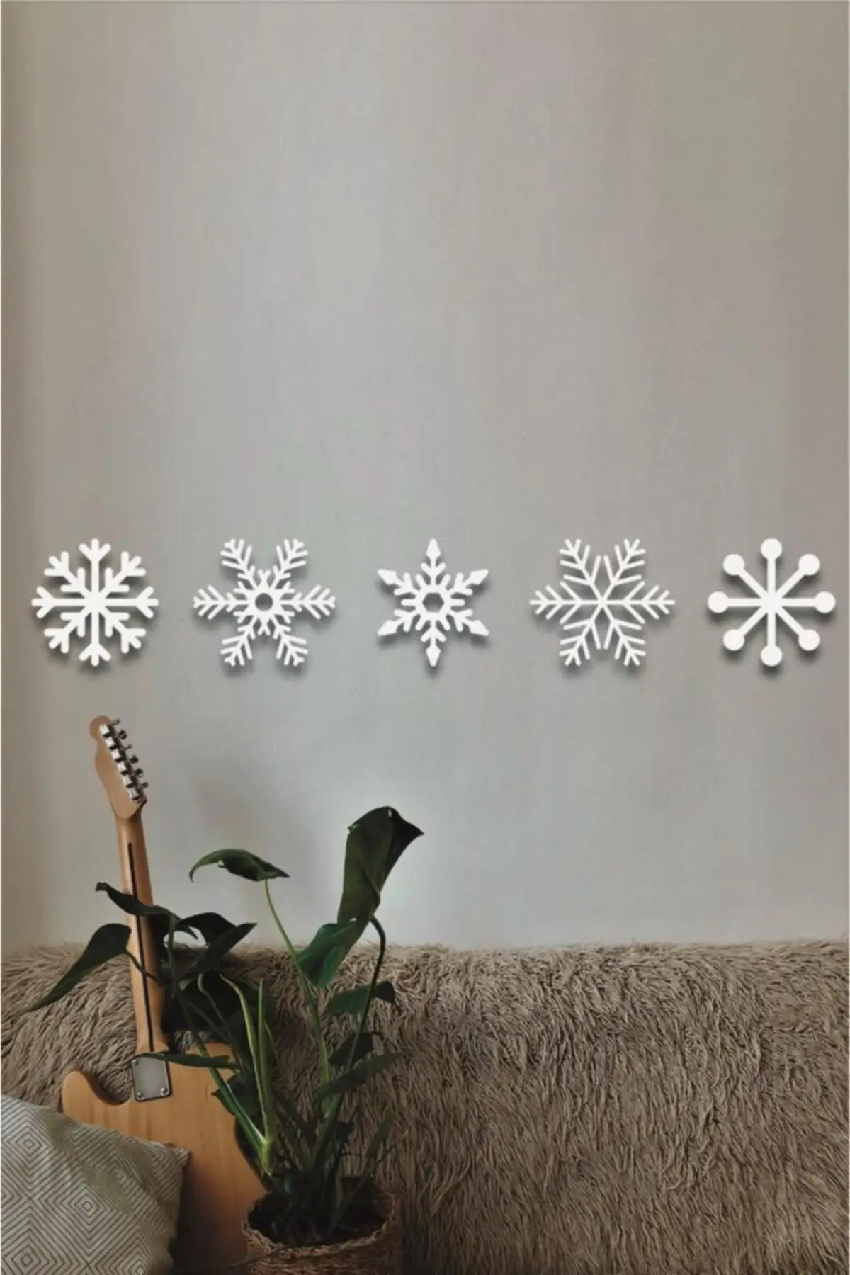 Branco flocos de neve decoração de parede de madeira ornamento de parede pintura de natal enfeite showy majestoso decorativo 2022 modelo de tendência