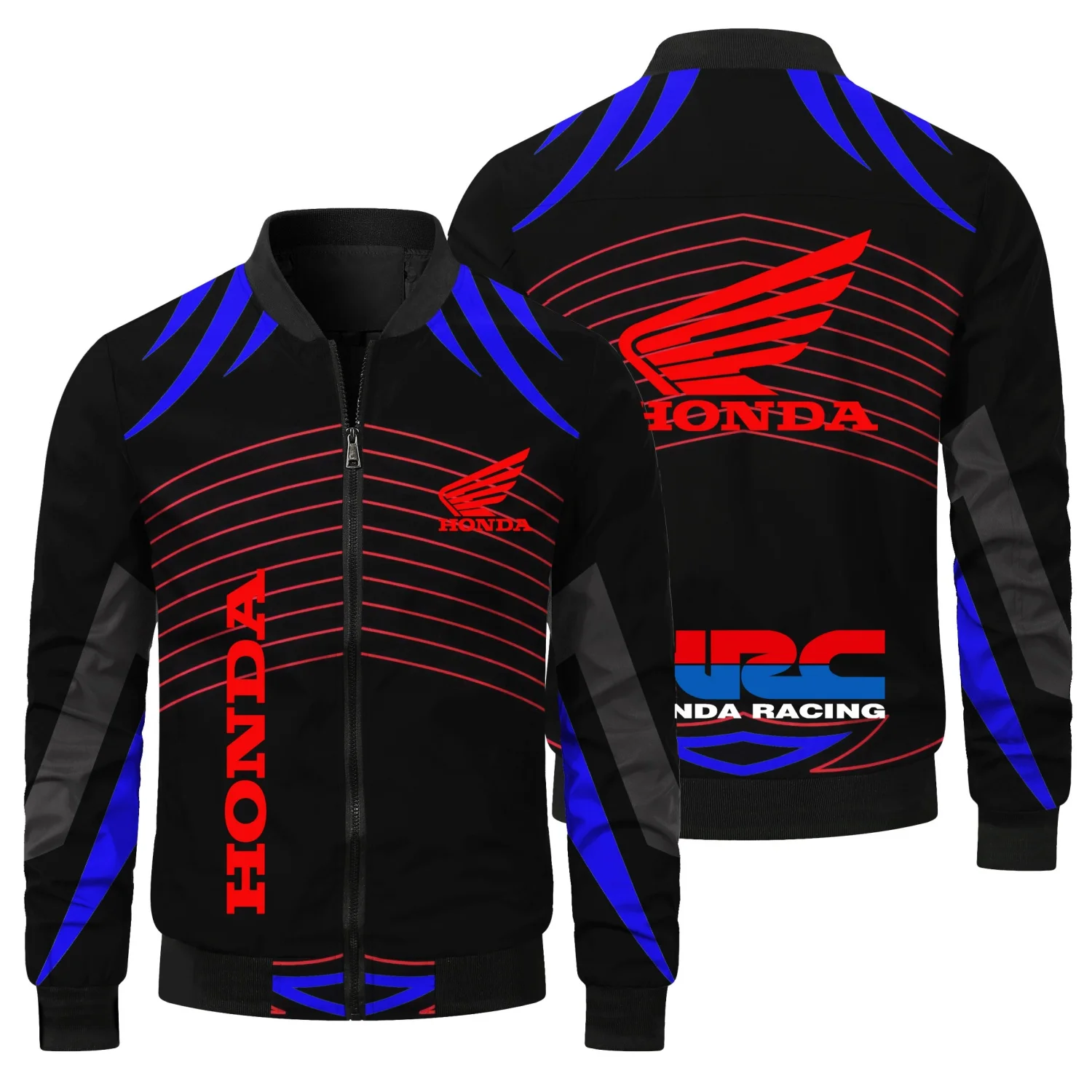 

2025 New Honda Logo Y2K Motorcycle Zipper Round Neck Jacket Sports and Leisure Wear Racing Suit Road Bicycle Windbreaker