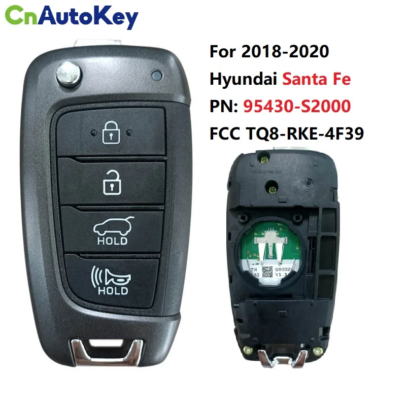 CN020198 OEM PCB PN 95430-S2000 dla 2018-2020 Hyundai Santa Fe 4 przycisk klucz składany TQ8-RKE-4F39 FCC