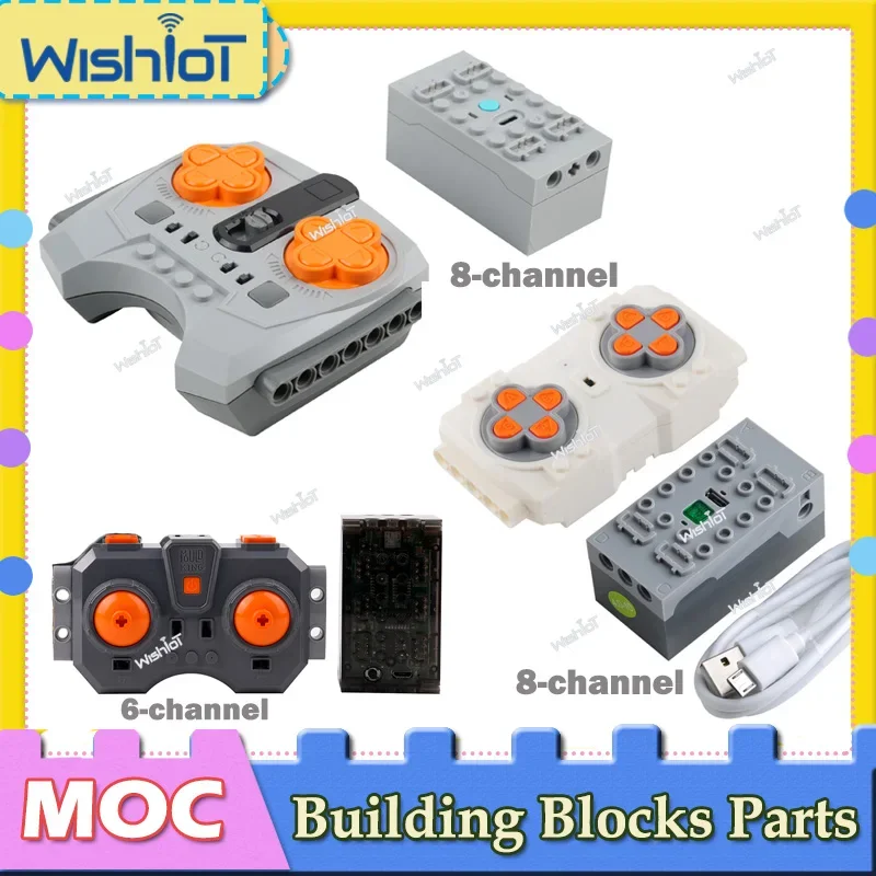 

Программируемый 8-полосный/6-полосный пульт дистанционного управления, набор блоков с литиевой батареей, функции питания, управление скоростью приложением, PF, кирпичи, детали игрушек