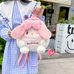 Sanrio Series Kuromi Melody Cartoon Backpack Cute Soft Plush Backpack Kawaii Girl Heart Child Fashion Backpack Birthday Present