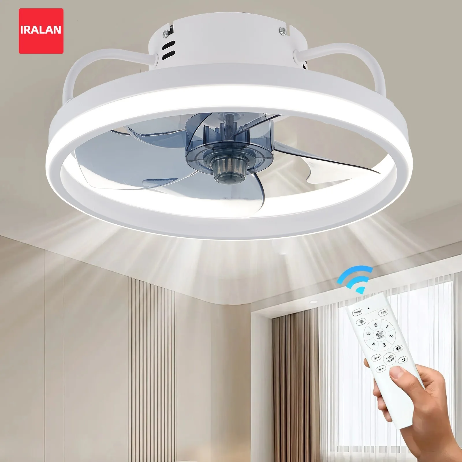 Simple Ceiling Fan with Integrated LED Lights And Remote Control for Indoor Use Suitable for Living Room Bedroom Restaurant