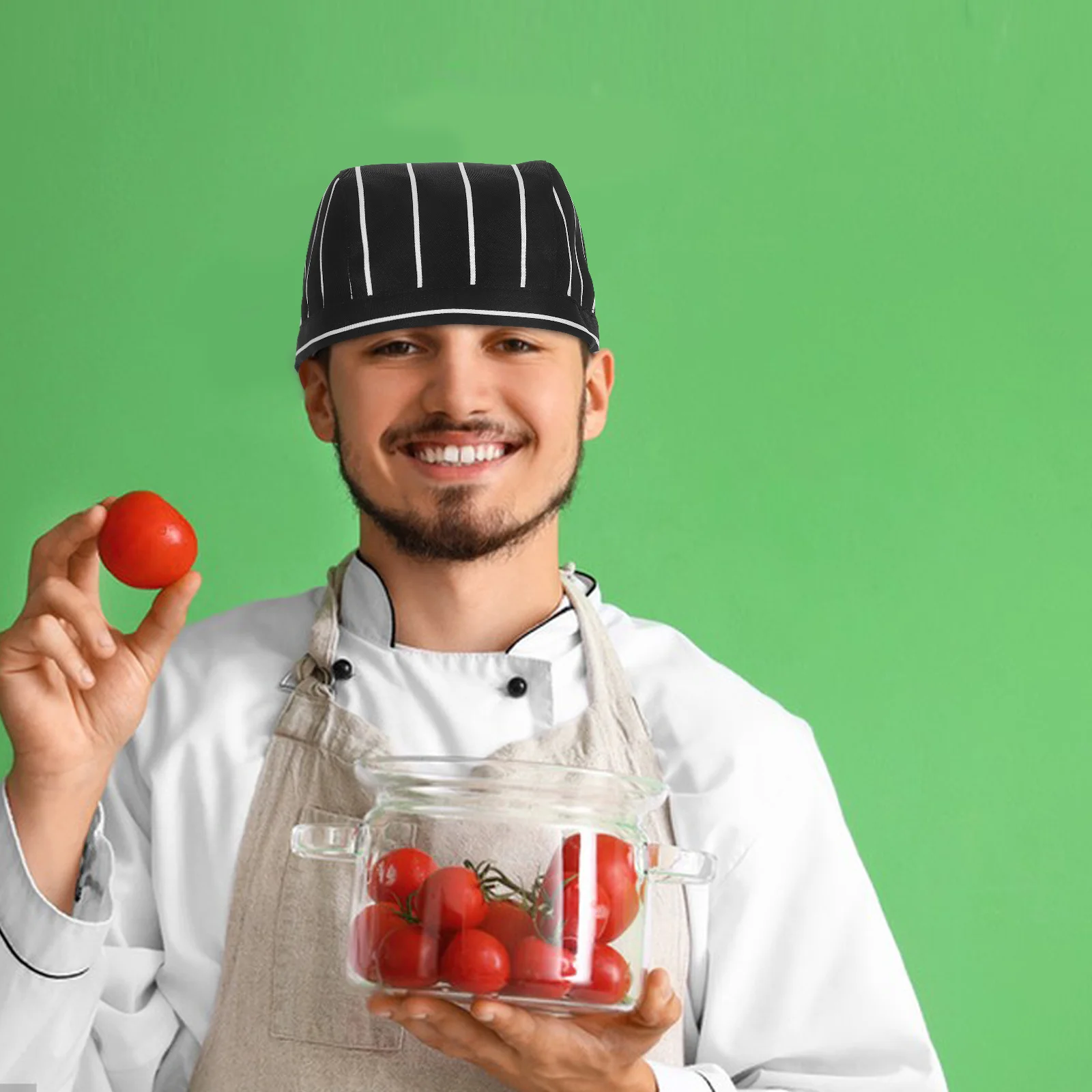 6Pcs Chef Hats Breathable Adjustable Kitchen Cooking Caps Unisex Washable Food Service Headwear for Restaurant Waiters and Cooks