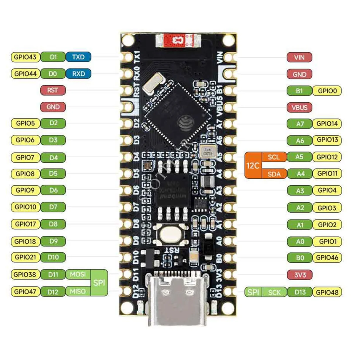 Плата разработки AT87-ESP32 S3 Nano, чип ESP32-S3R8, совместимый с Arduino Nano ESP32 для IoT или Micro-Python