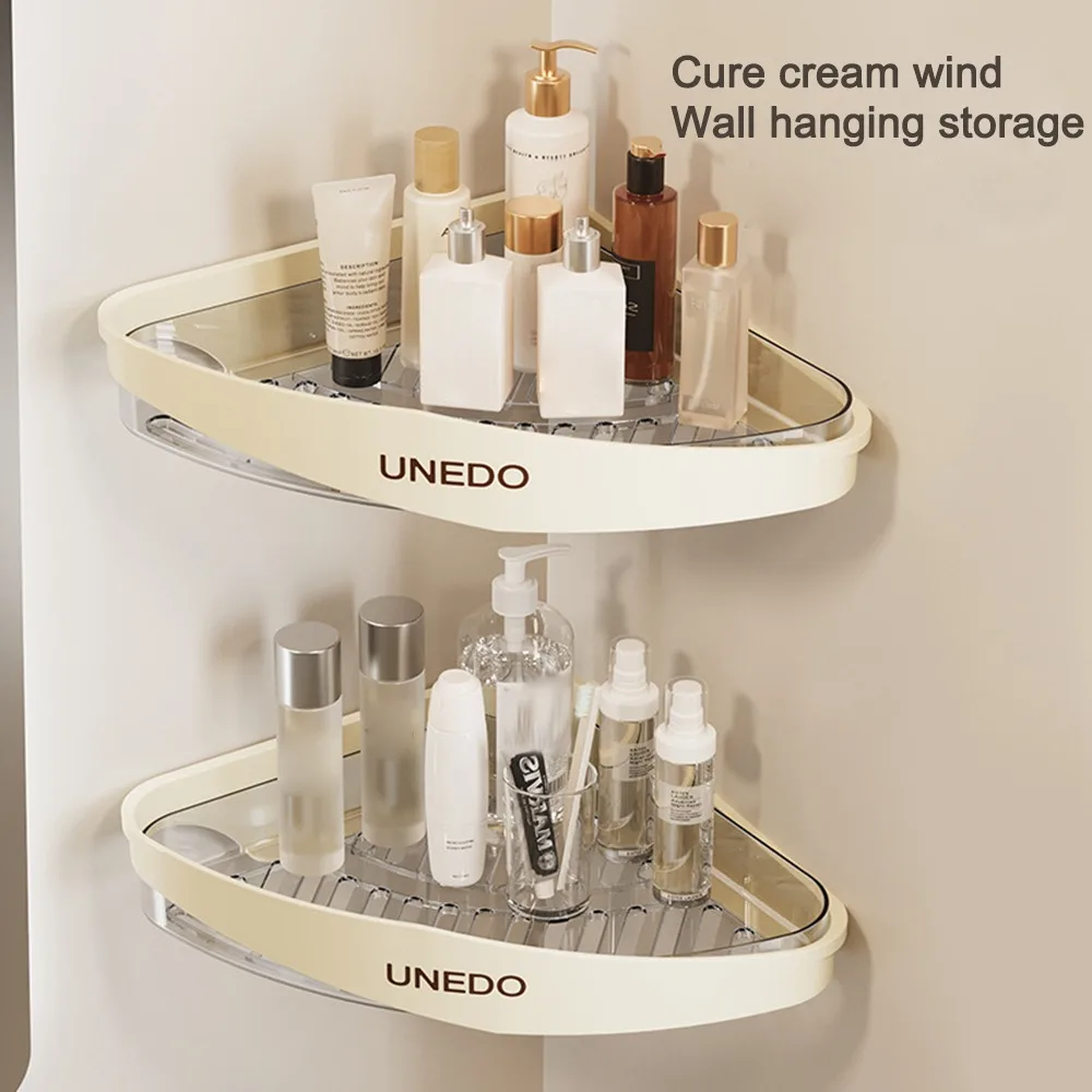 

Punch-free Bathroom Shelves Corner Rack Wall-mounted Shower Storage Rack Holder Plastics Corner Shower Shelf Bathroom