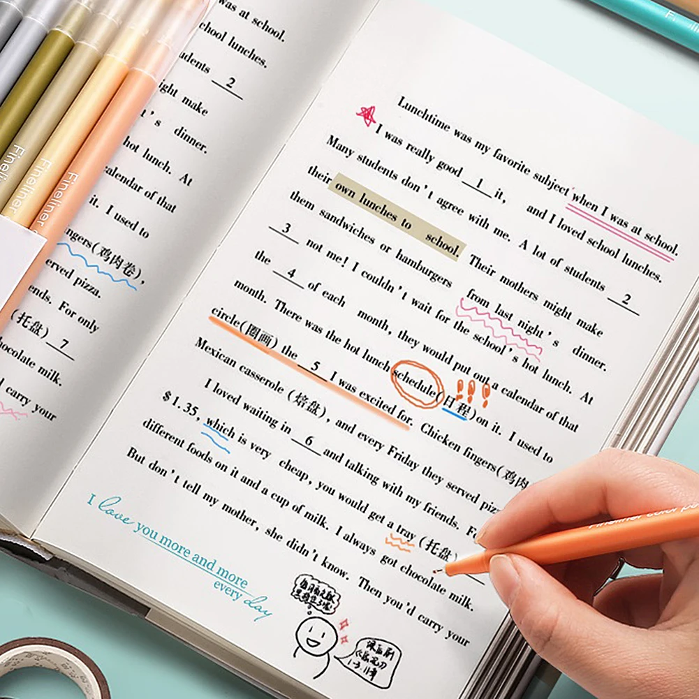 10 шт., разноцветные гелевые ручки для офиса и школы