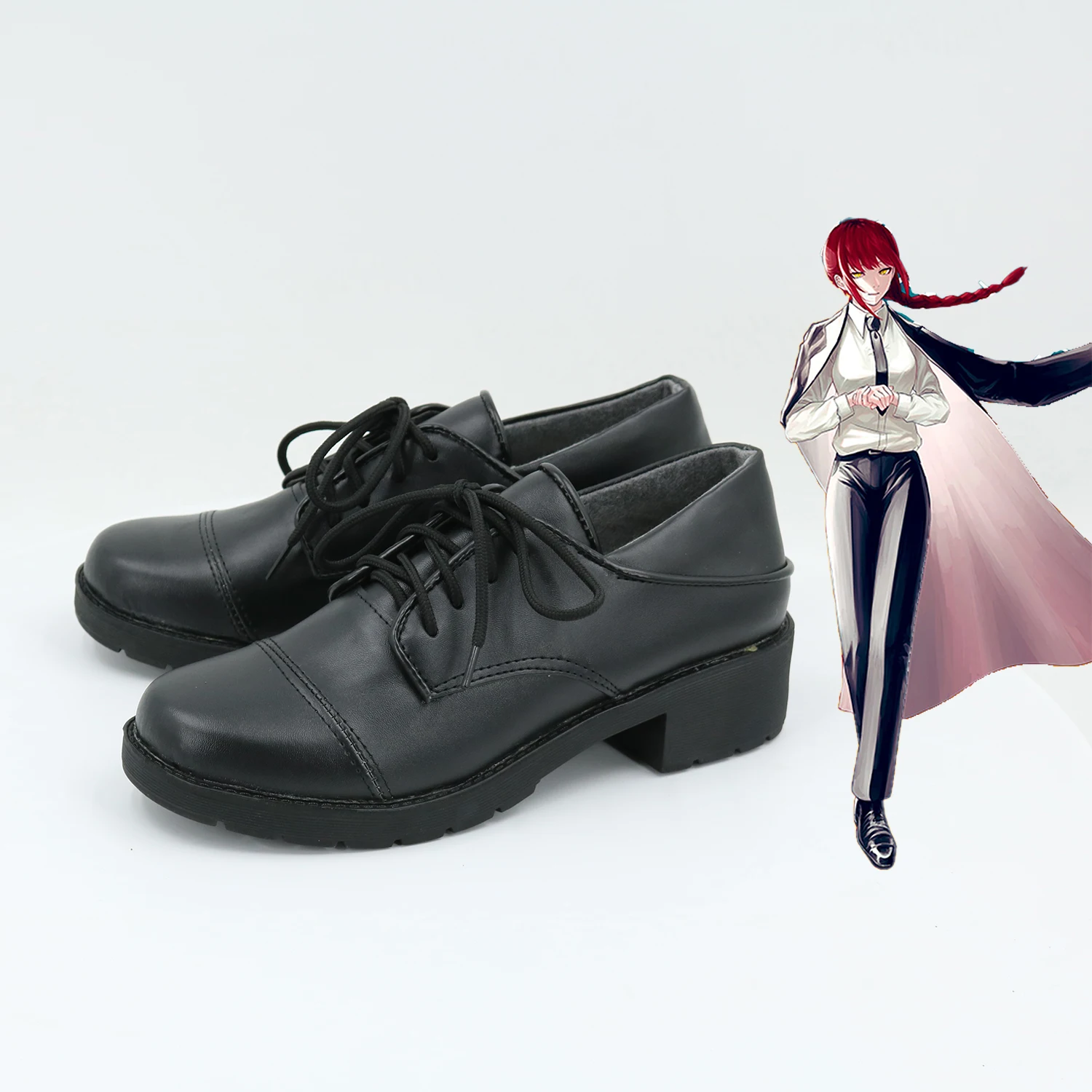 Anime Chainsaw Man Makima Cosplay Shoes Boots Hallowmas Carnival Party Prop Stage Black Shoes