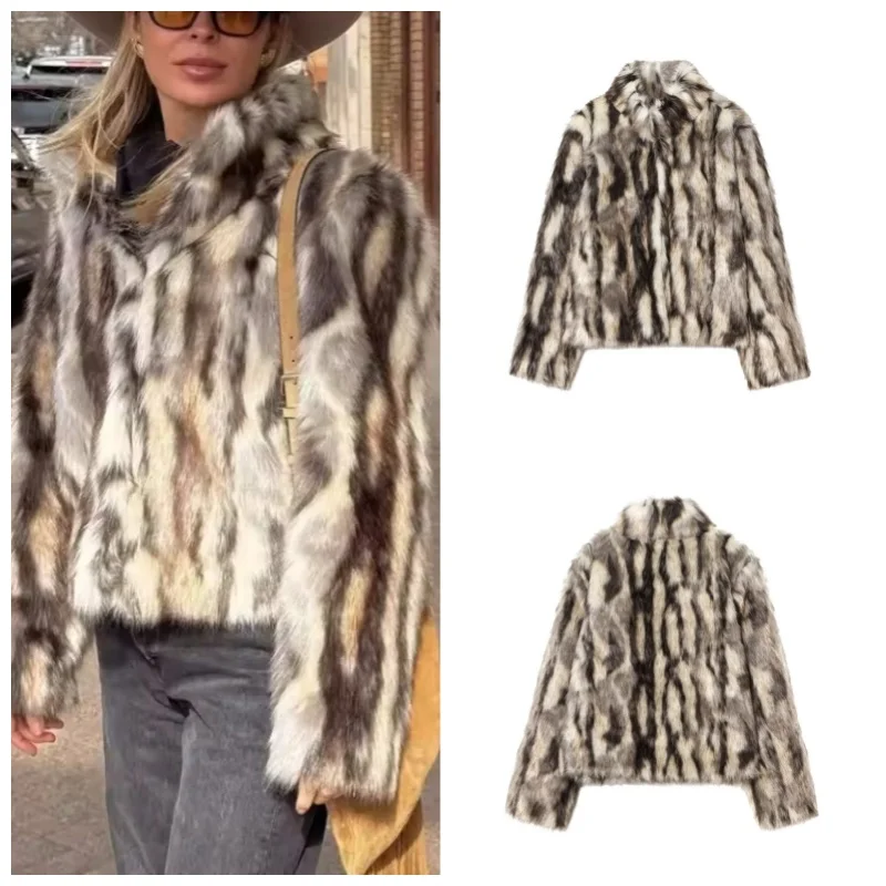 Guobioziy 2026 Women's New Faux Fur Effect Coat Fashionable and Versatile Elegant and Graceful Casual and Easygoing