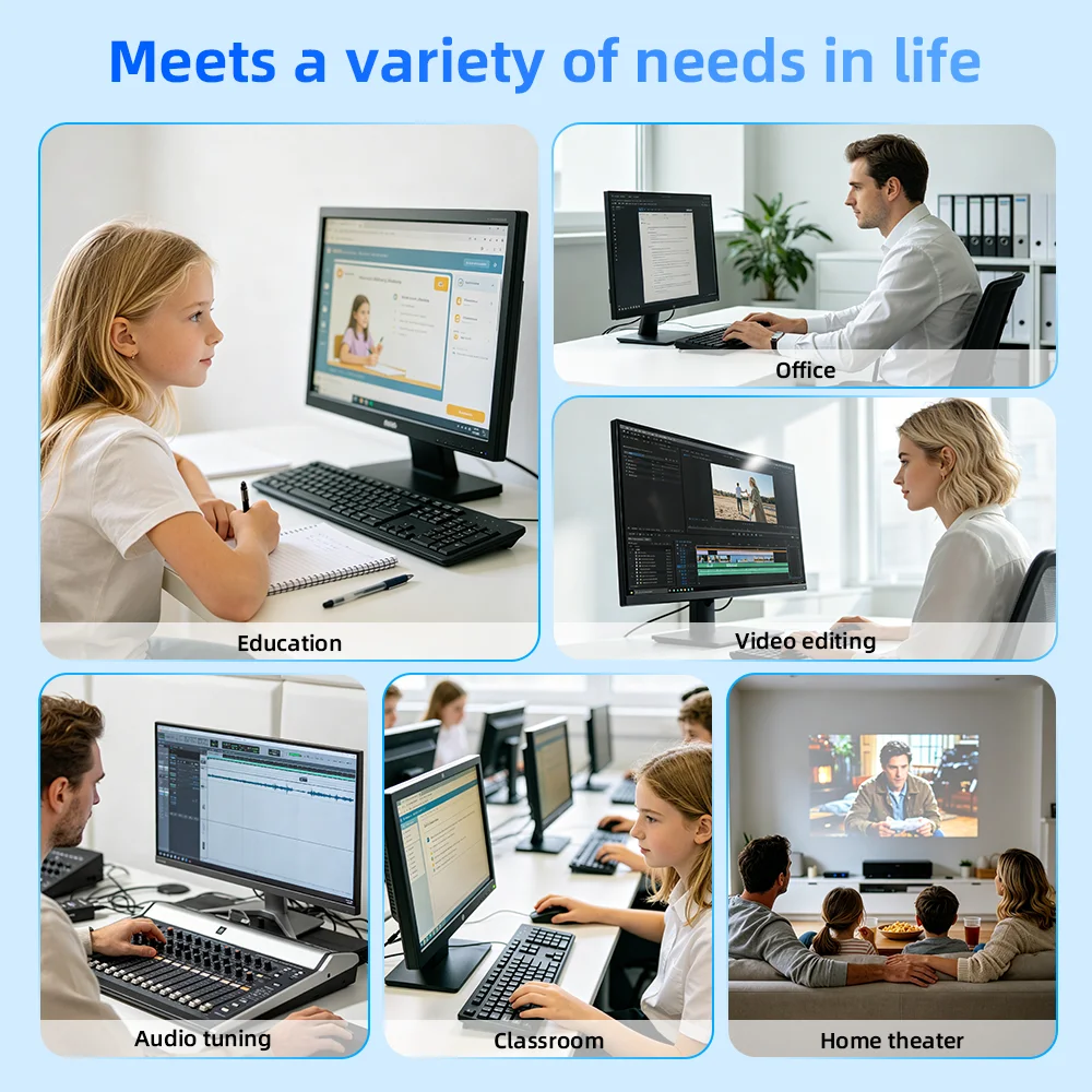 TexHoo Mini PC Ryzen 5 5600U 6C/12T Triple Display 16G 256G DP+2xHDMI Dual LAN WiFi6 BT5.2 2xDDR4 Mini Desktop Computer 