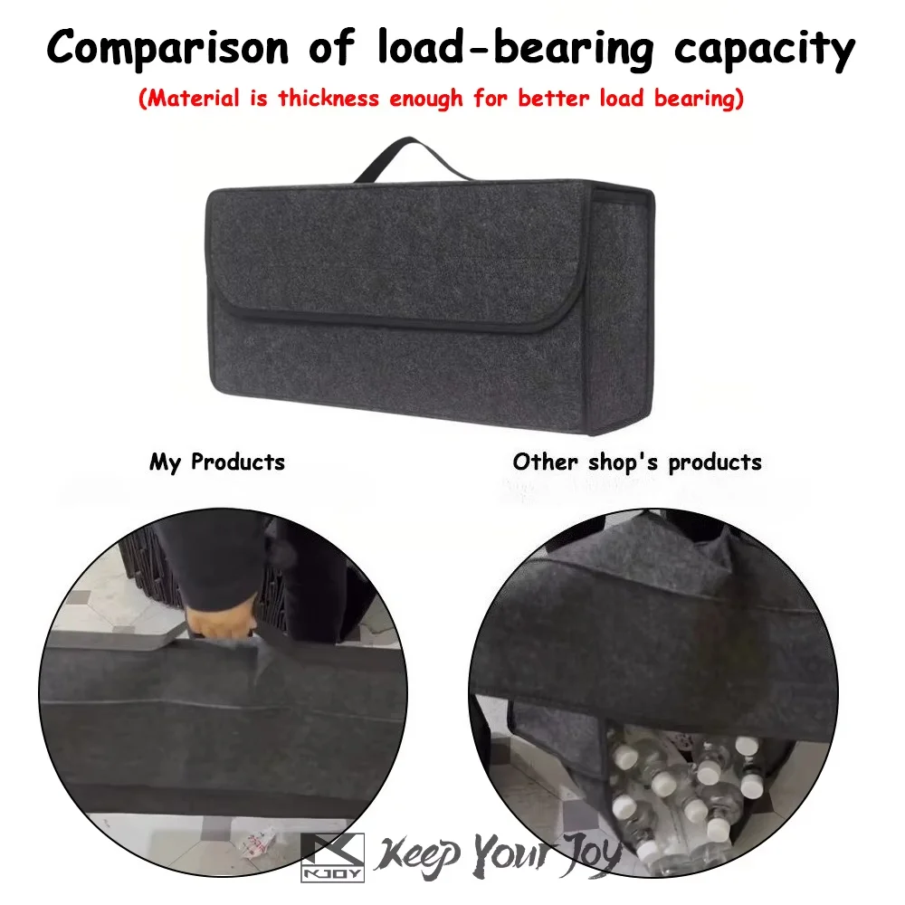 Large Anti Slip Compartment Boot Storage Organizer Tool Car Storage Bag Car Trunk Organizer Soft Felt Storage Box Accessories