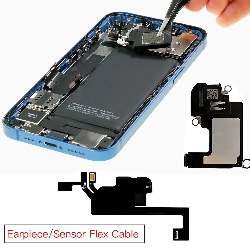 

Earpiece TOP Ear Speaker Replacement For iPhone 13 Mini Pro Max With Microphone, Light and Proximity Sensor Flex Cable